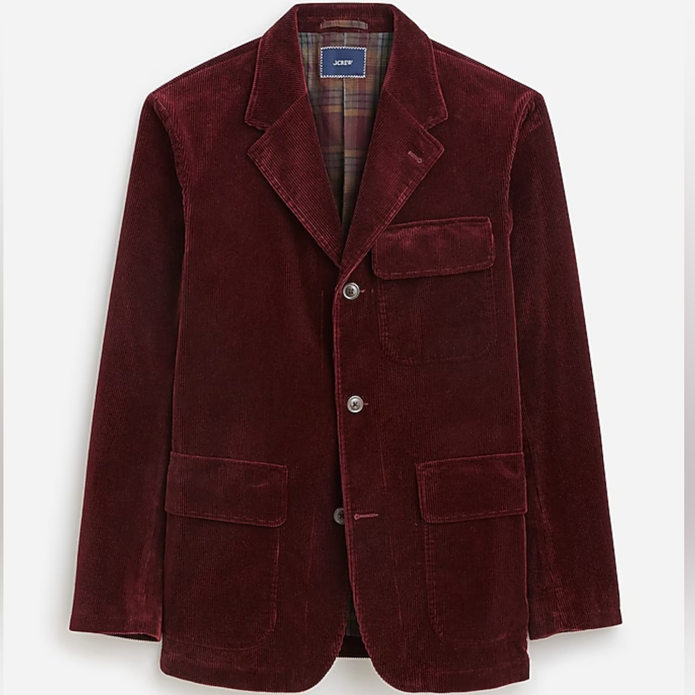 NWT JCrew Flannel-lined chore blazer in Italian cotton corduroy - size 38S